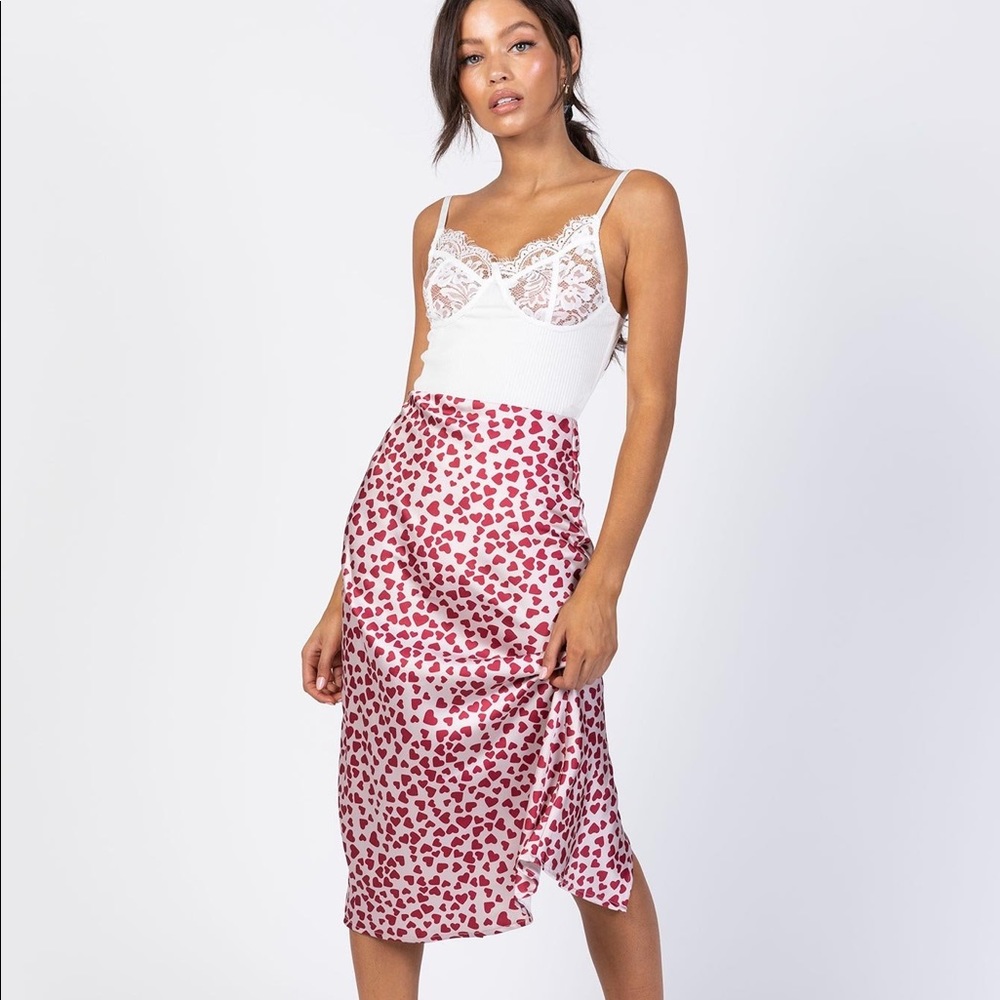 Heart midi skirt